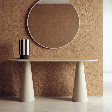 Console design crème et naturel à...