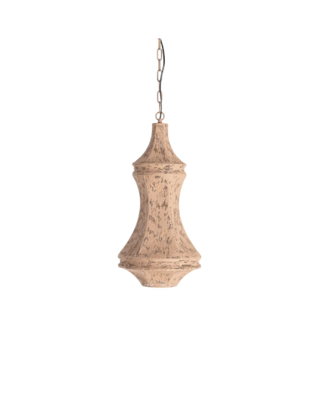 Suspension en métal patiné sable – H 68,5 cm