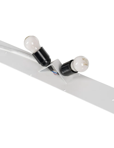 Suspension cylindrique en papier beige et métal – 60 cm