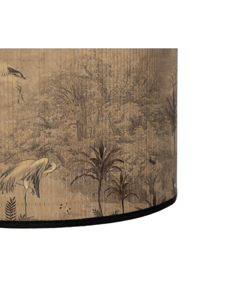 Suspension en bambou motif hérons – Ø 40 cm