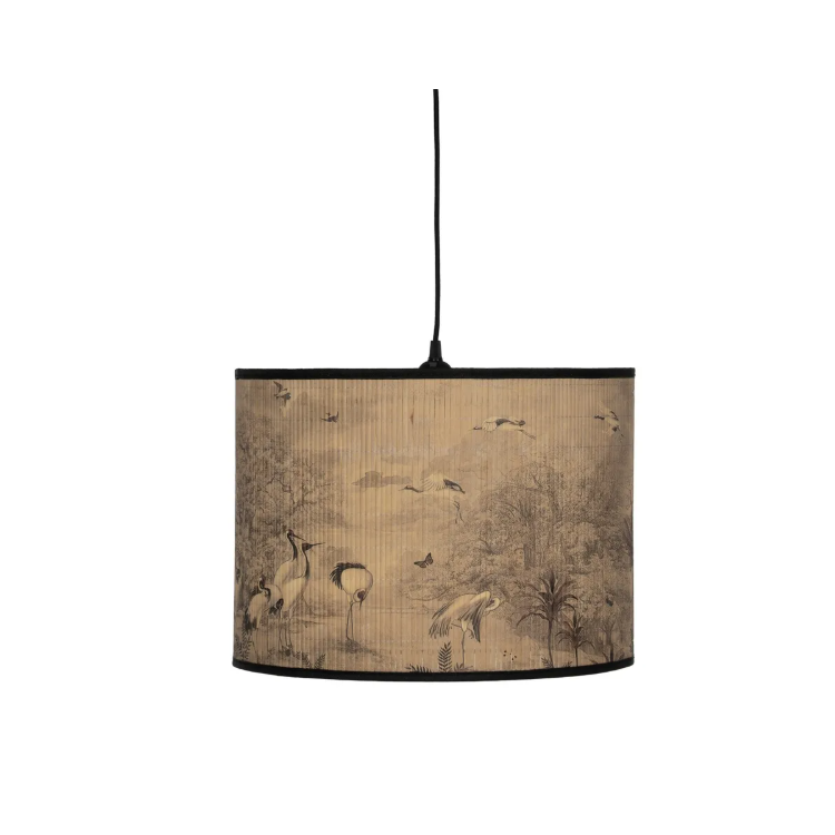 Suspension en bambou motif hérons – Ø...