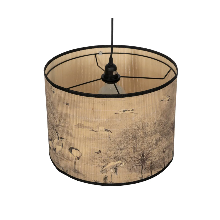 Suspension en bambou motif hérons – Ø...