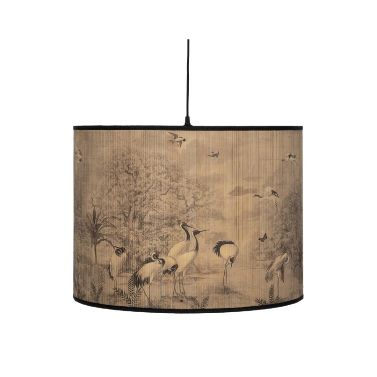Suspension en bambou motif hérons – Ø...