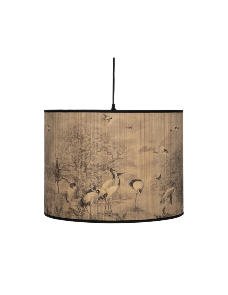 Suspension en bambou motif hérons – Ø 55 cm
