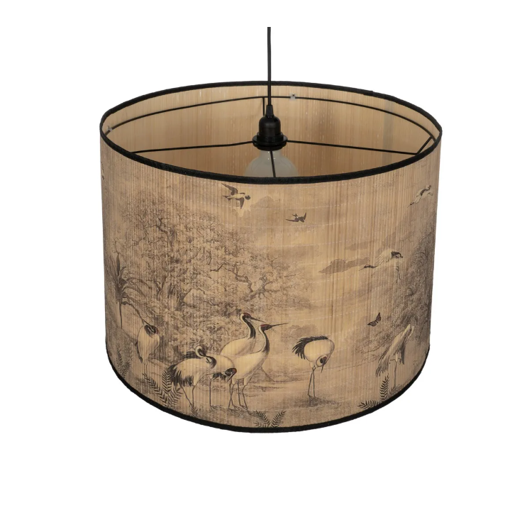 Suspension en bambou motif hérons – Ø...
