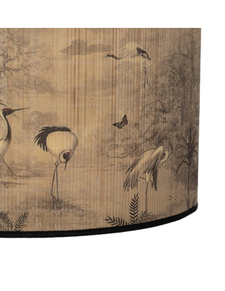 Suspension en bambou motif hérons – Ø 55 cm