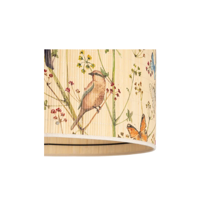 Suspension en bambou motif oiseaux et...