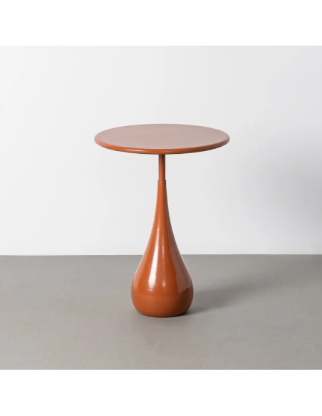 Table d’appoint design terracotta en métal – 2 hauteurs