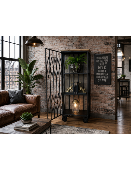Armoire industrielle en métal sur roulettes – 120 cm