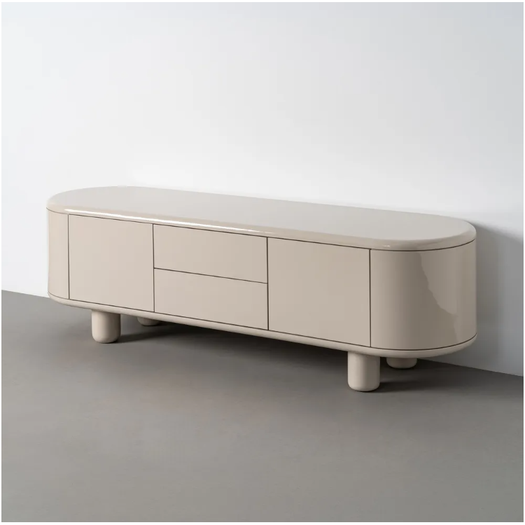 Meuble TV beige laqué 180 cm – Design...