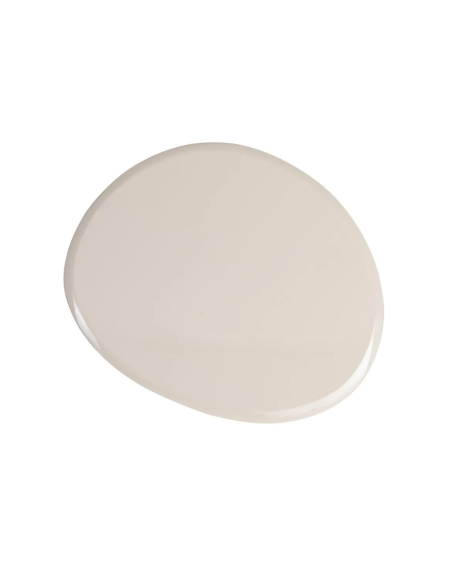 Table basse beige laquée 89 cm – Design ovale et piètement sculptural