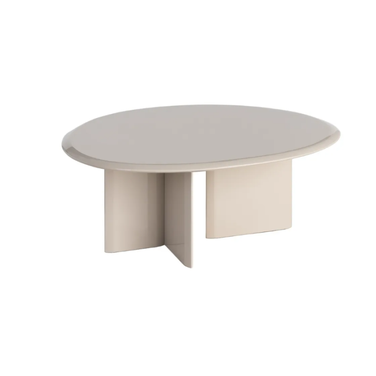 Table basse beige laquée 89 cm –...