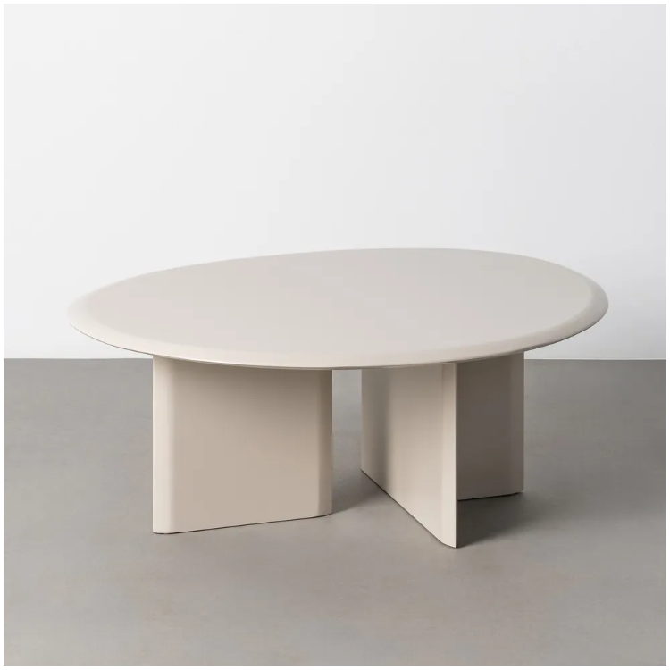 Table basse beige laquée 89 cm –...