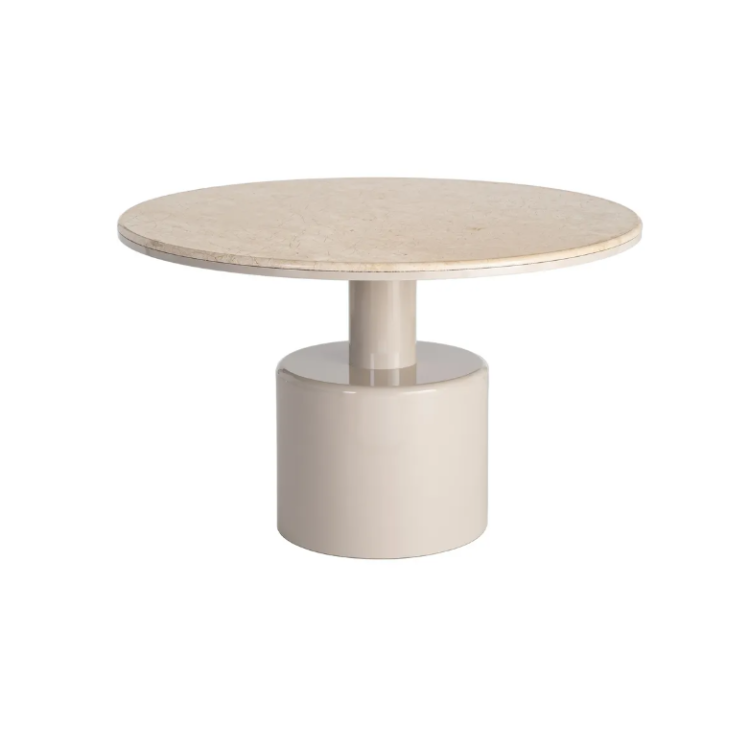 Table à manger ronde beige effet...