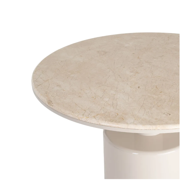 Table à manger ronde beige effet...