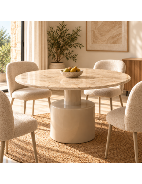 Table à manger ronde beige...
