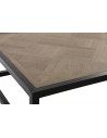 Table rectangulaire en métal et chêne parquet versailles