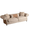 Canapé sofa à roulettes en toile de jute et lin écru