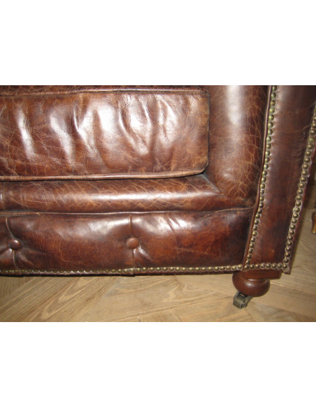 Fauteuil brooklyn chesterfield en cuir 1 place