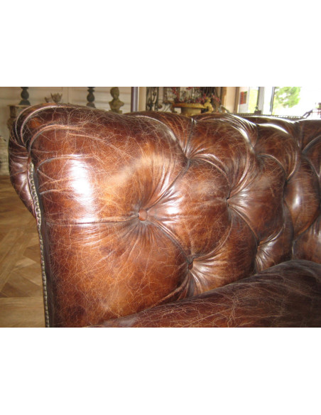 Fauteuil brooklyn chesterfield en cuir 1 place