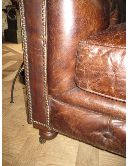 Fauteuil brooklyn chesterfield en cuir 1 place