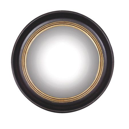 Magnifique miroir de majordome rond avec verre miroir convexe