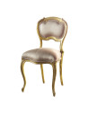 Chaise de chambre en acajou doré et soie Versailles