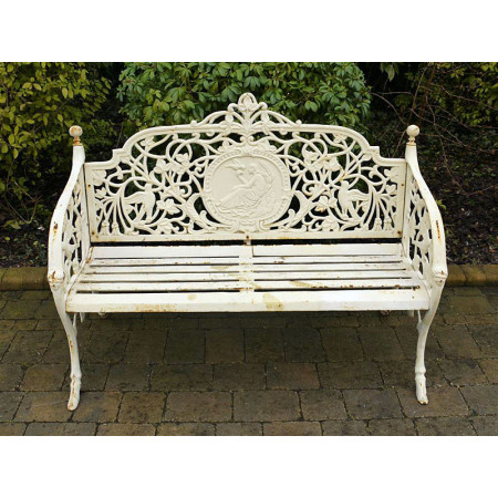 Banc de jardin en fonte blanc vieilli... Banc de jardin en fonte blanc vieilli...