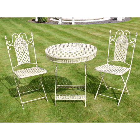 Table de jardin ronde avec deux... Table de jardin ronde avec deux...