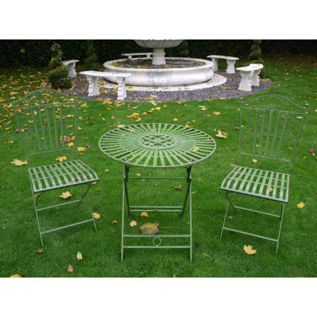 Table ronde de jardin avec deux...