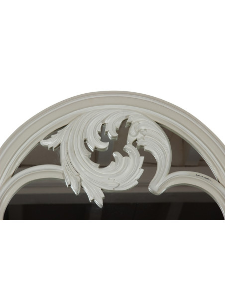 Grand miroir rond sculpté Debussy en acajou diamètre 120 cm