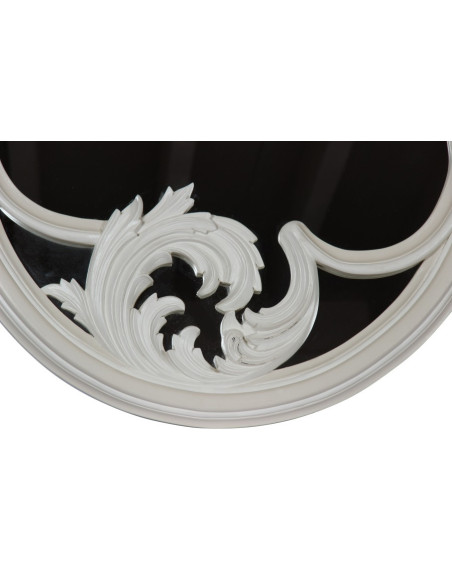 Grand miroir rond sculpté Debussy en acajou diamètre 120 cm