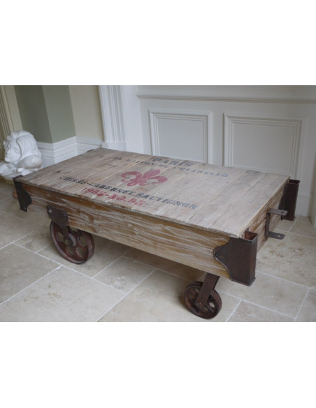 Table basse roulante industrielle