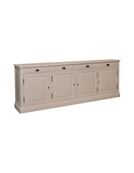 Enfilade crème en pin massif 4 portes et 4 tiroirs 248 cm