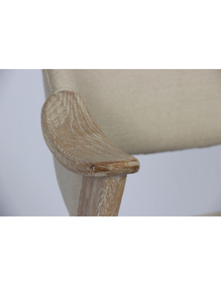Fauteuil Victor en chêne et lin
