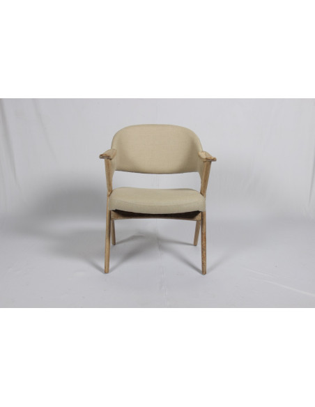 Fauteuil Victor en chêne et lin