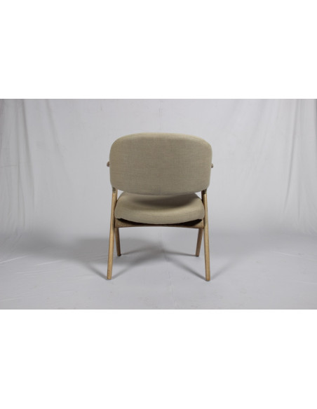 Fauteuil Victor en chêne et lin