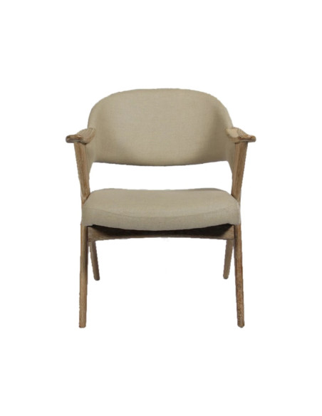 Fauteuil Victor en chêne et lin