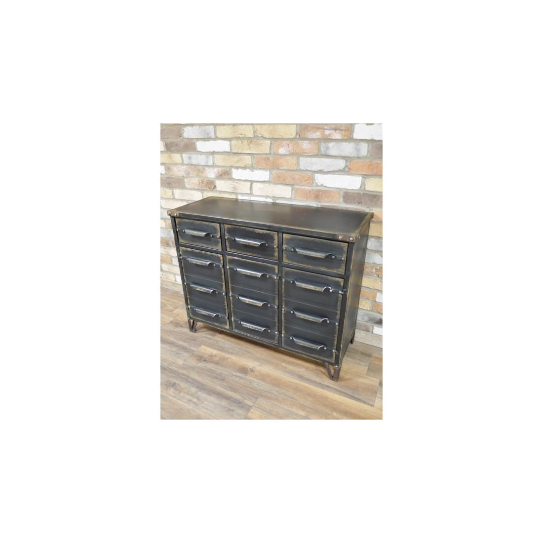 Buffet De Cuisine Industriel - Porte En Maille Métallique, 46x46x130 Cm