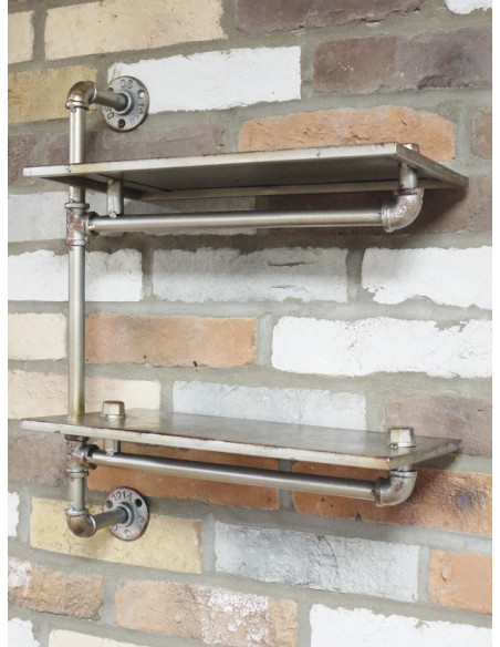 Double étagère murale en métal Indus