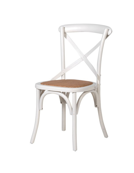 Chaise bistrot en bois blanc