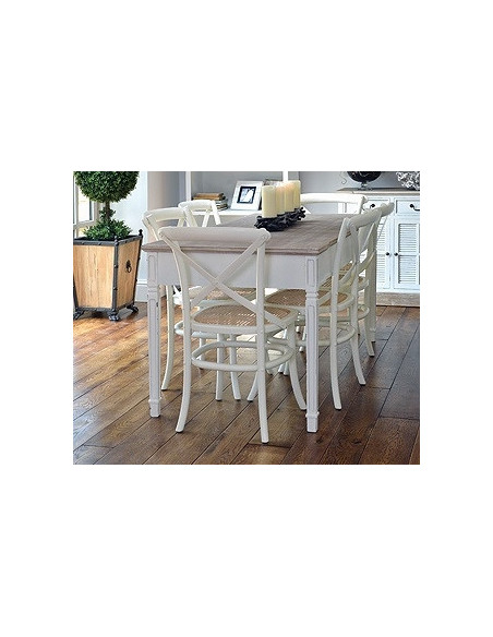 Chaise bistrot en bois blanc