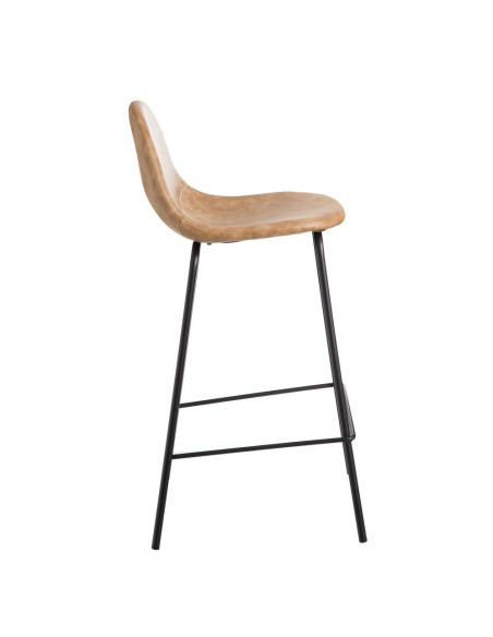 Tabouret de bar Beige avec pieds en métal