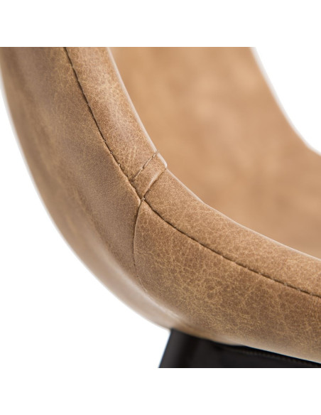 Tabouret de bar Beige avec pieds en métal