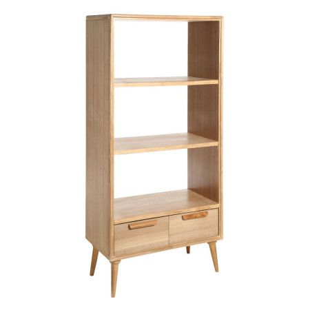 Bibliothèque scandinave 2 portes 2 étagères en bois métal et