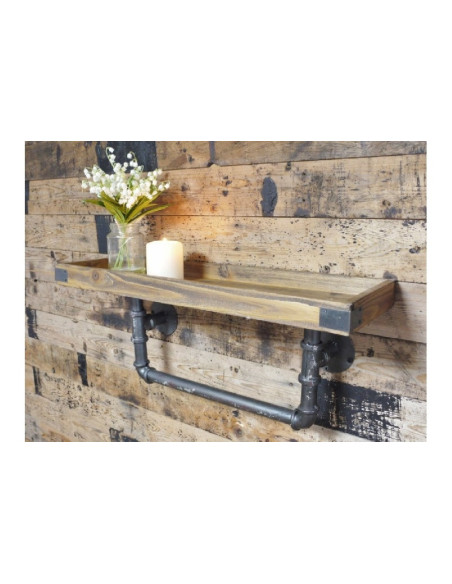 Etagère en bois et métal de style Indus