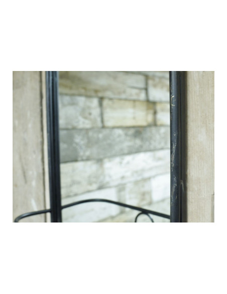 Miroir étagère en bois et métal au style Industriel