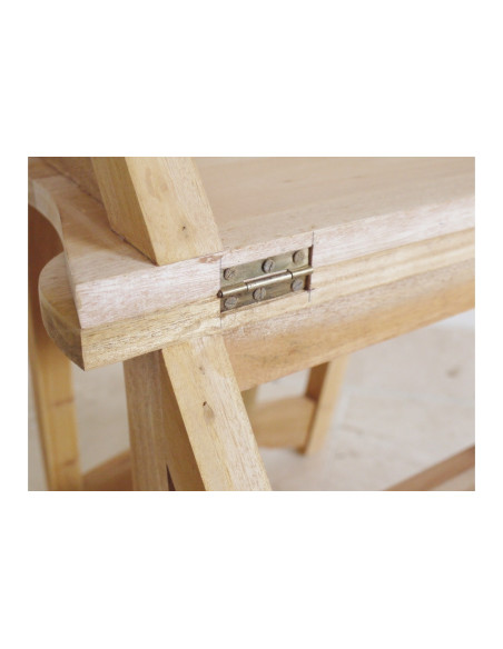 Chaise escabeau en bois massif naturel