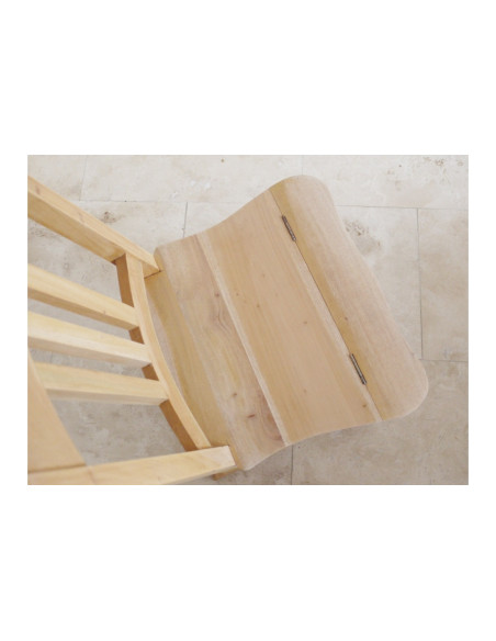Chaise escabeau en bois massif naturel