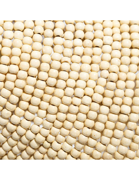 Plafonnier en perles de bois style bord de mer